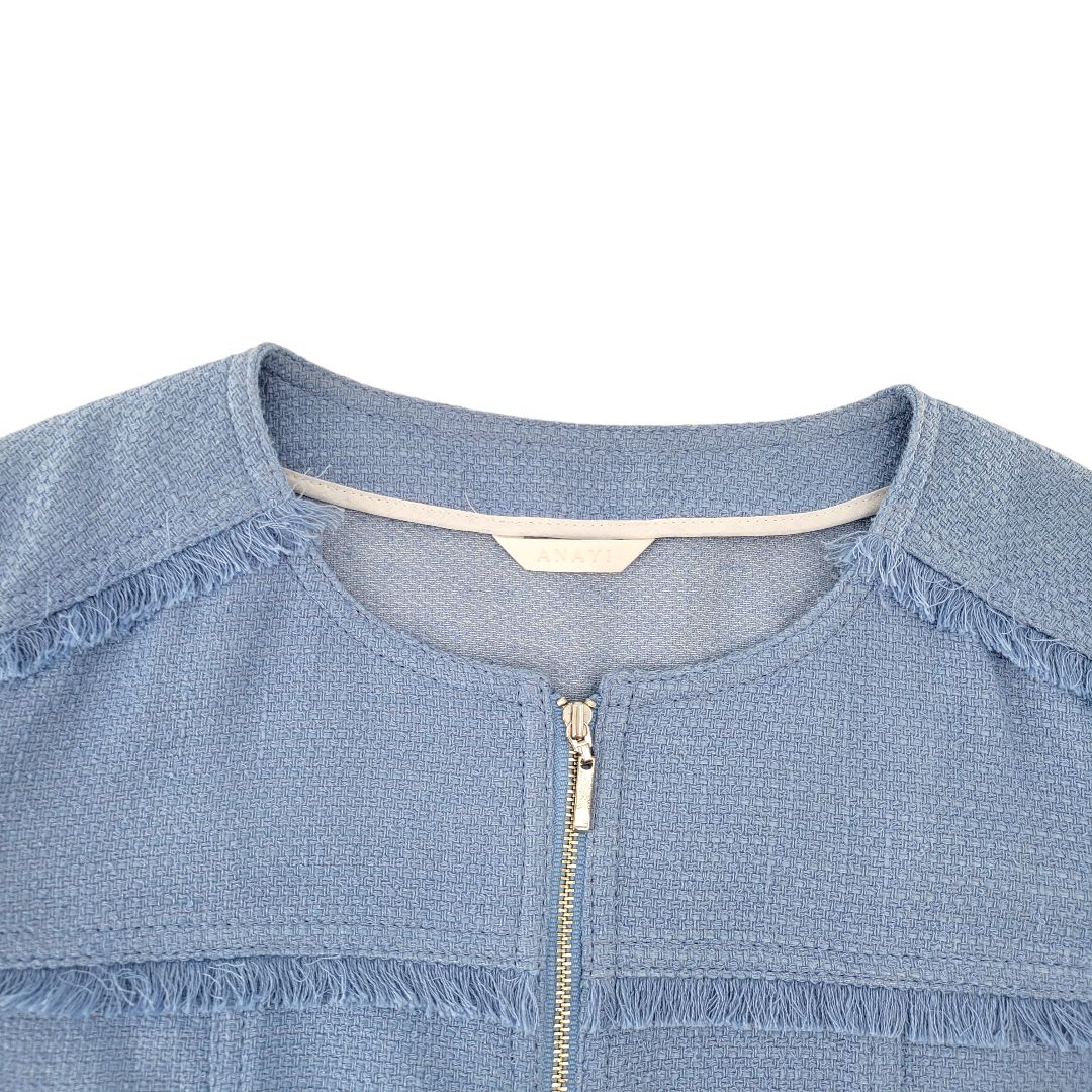 美品】ANAYI アナイ 希少 ショート丈ジャケット ノーカラー ライト