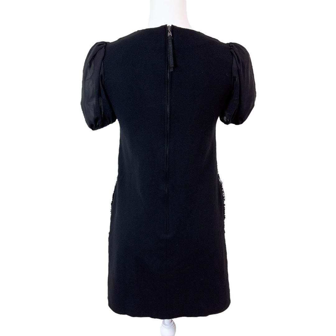  DAISY LIN FOXEY 半袖ワンピース 38 ツイード シアー 半袖 ひざ丈ワンピース