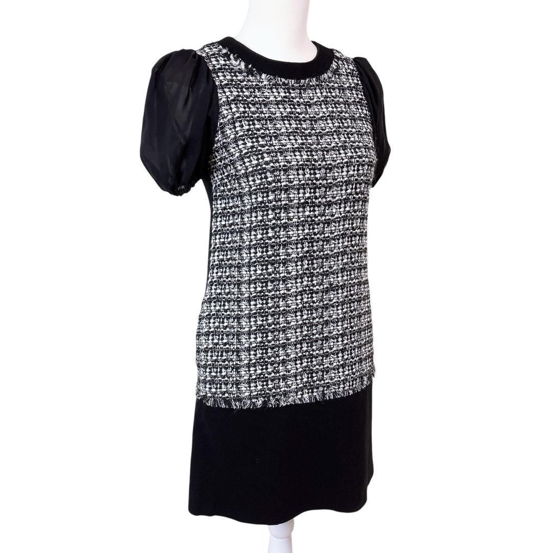 DAISY LIN FOXEY 半袖ワンピース 38 ツイード シアー