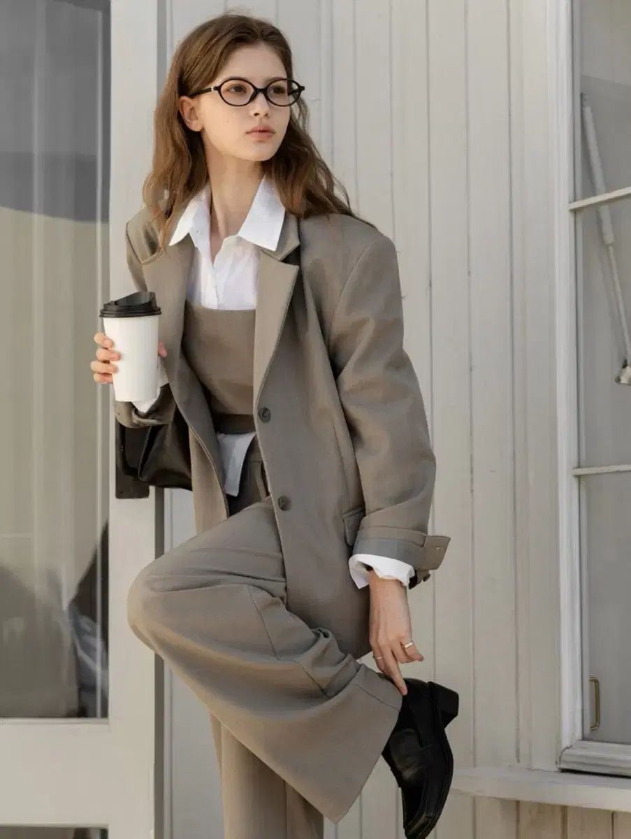 ノンアンドオン シングル ピンダック ジャケット セットアップ セット スリーピース ビスチェ スラックス