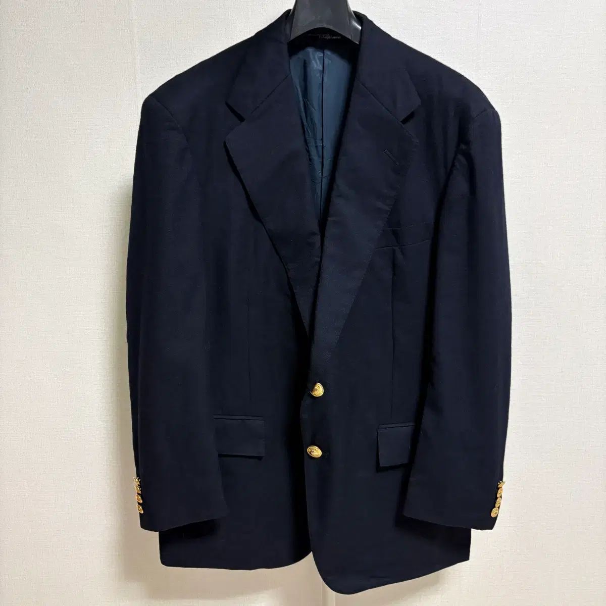 ポロラルフローレン ダブルボタン ウール ゴールドボタン ブレザー | ネイビー XL