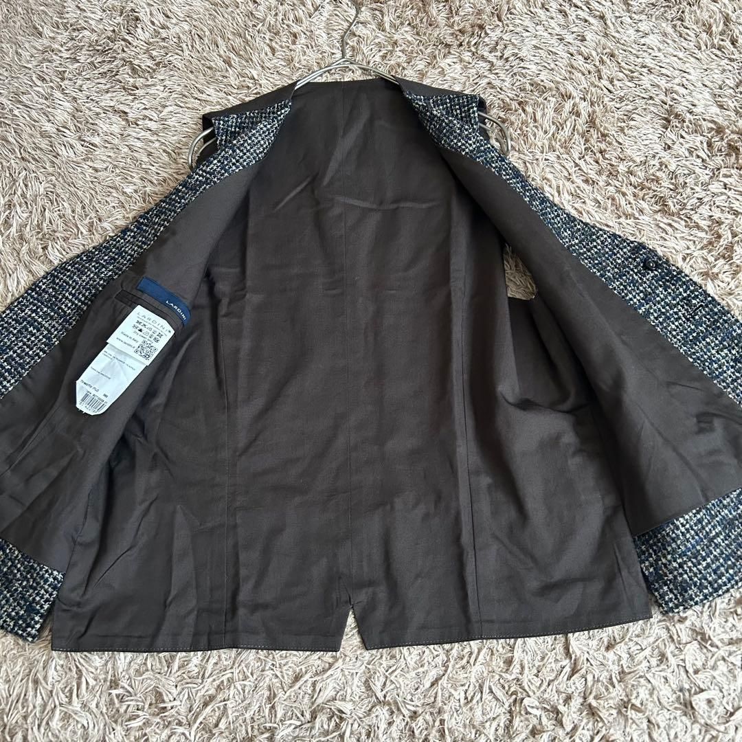 LARDINI ラルディーニ ツイード切替 ジレベスト 44 ネイビー