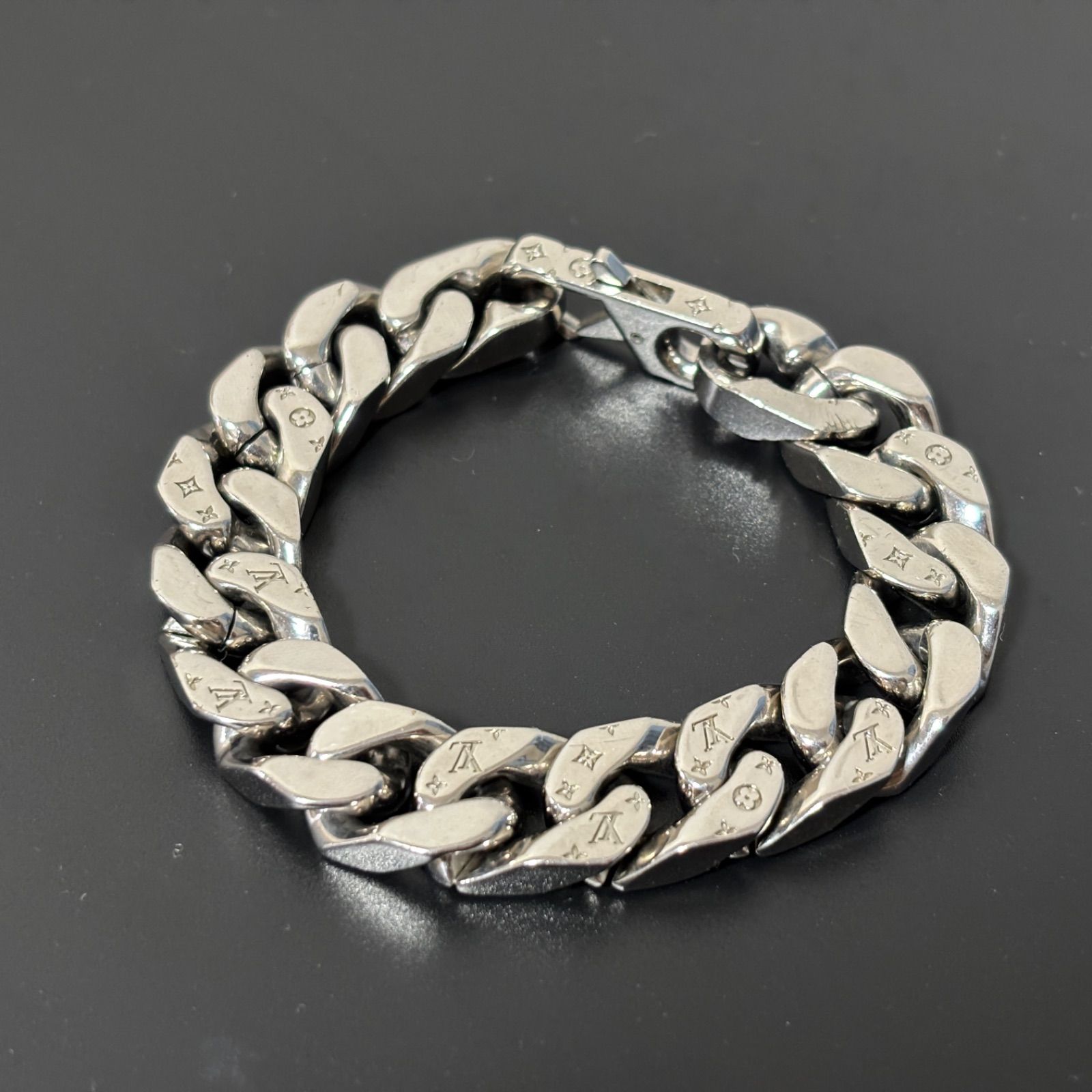 LOUIS VUITTON ルイヴィトン ブレスレット 喜平 キヘイ チェーン シルバー メタル メンズ MADE IN ITALY M 69988
