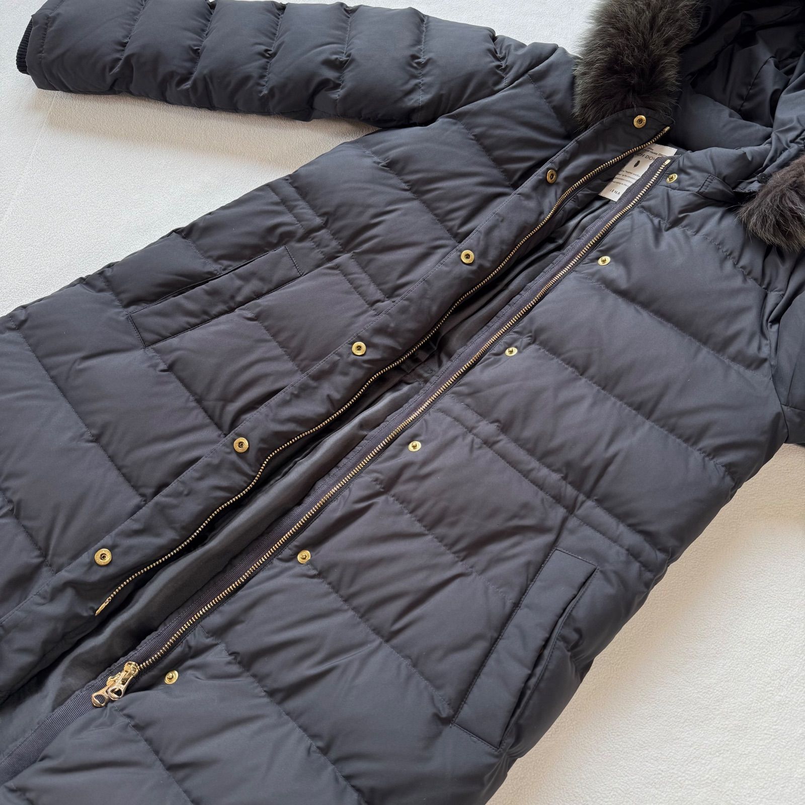 極美品・名作・38✨イエナ タフタ ロング ダウンコート フォックス