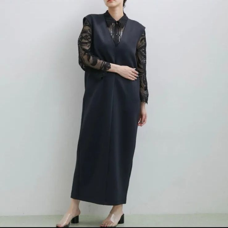 アダムエロペ サステナブル ダンボールワンピース ブラック