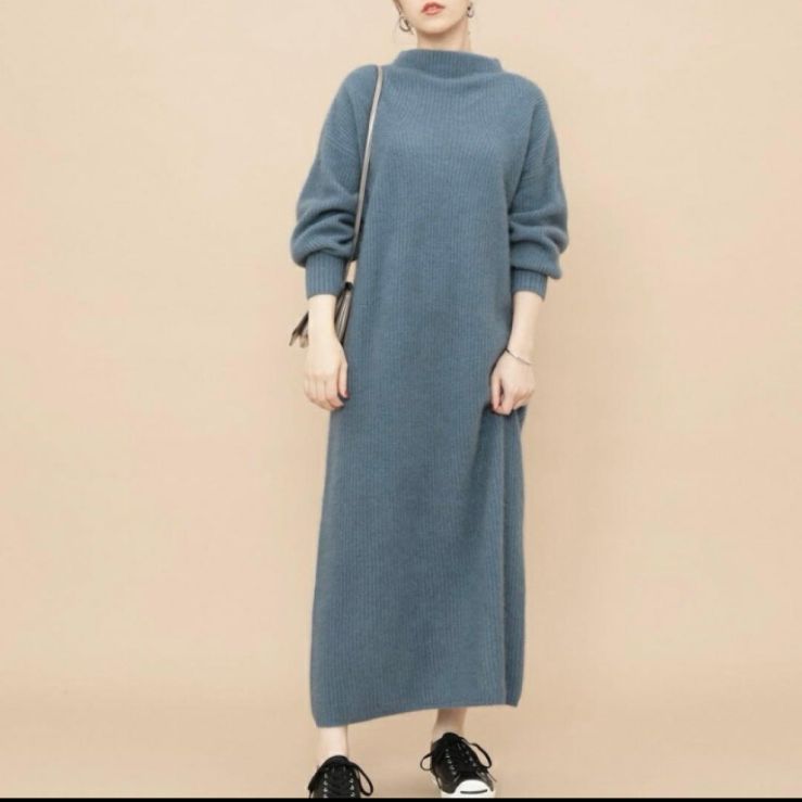 ADAM ET ROPE アダムエロペ ニットワンピース ブルー