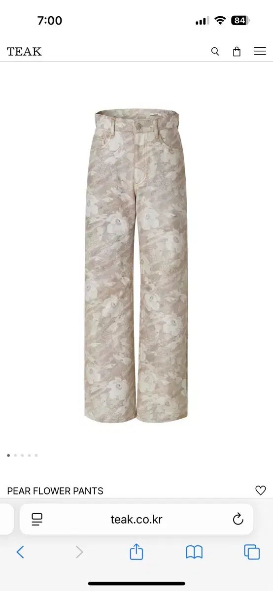 TEAK ティーク pear flower pants