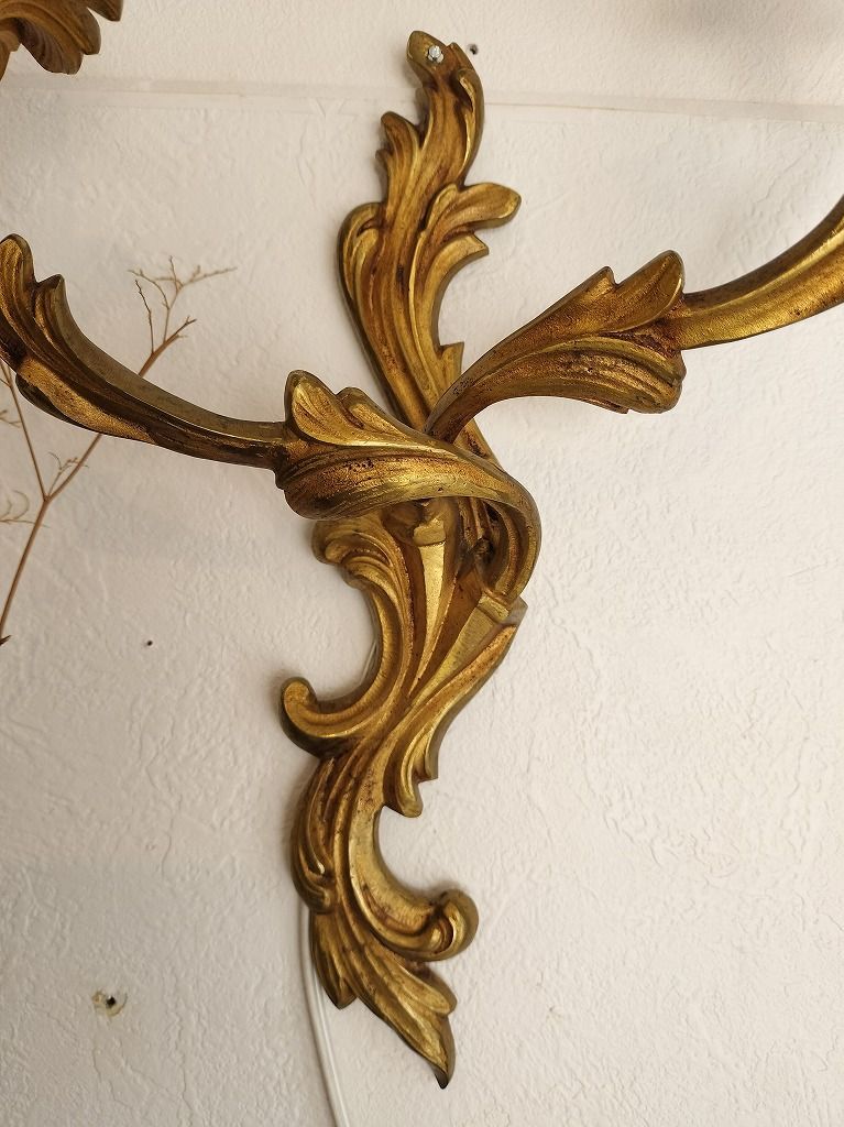 フランス アンティーク 壁かけ ランプ ブロンズ 2灯ブラケット - メルカリ