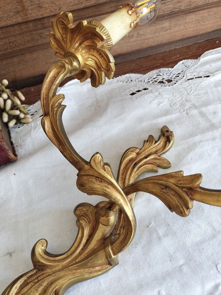 フランス アンティーク 壁かけ ランプ ブロンズ 2灯ブラケット - メルカリ