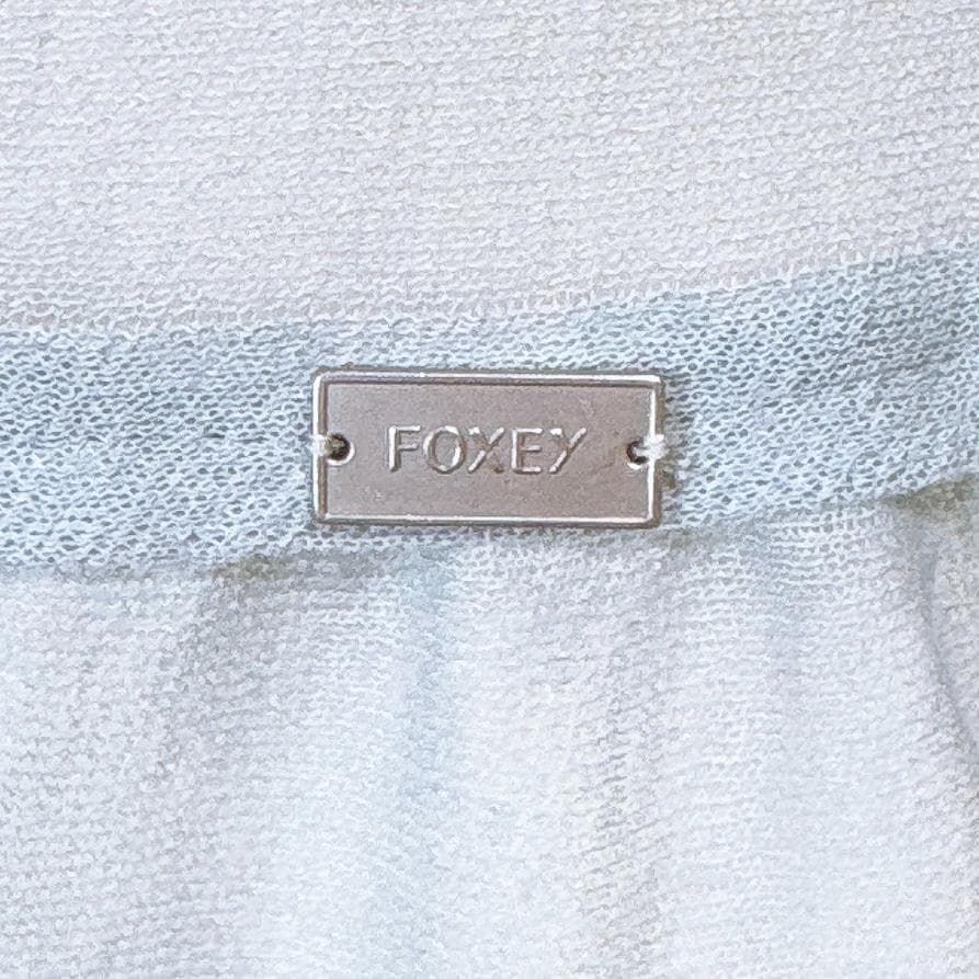 美品】FOXEY ロングシアーカーディガン 38 無地 グレーブルー - メルカリ