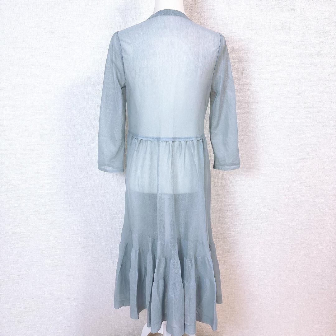 【美品】フォクシー ロングシアーカーディガン 38 無地 グレーブルー 美品】FOXEY ロングシアーカーディガン 38 無地 グレーブルー - メルカリ