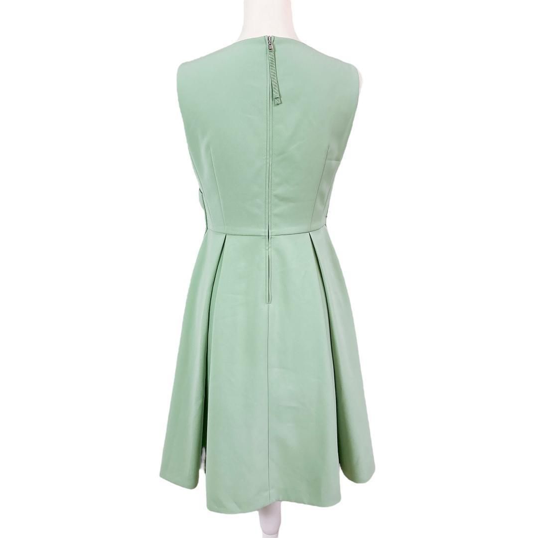 美品】FOXEY NEW YORK ノースリーブワンピース 40 グリーン - メルカリ