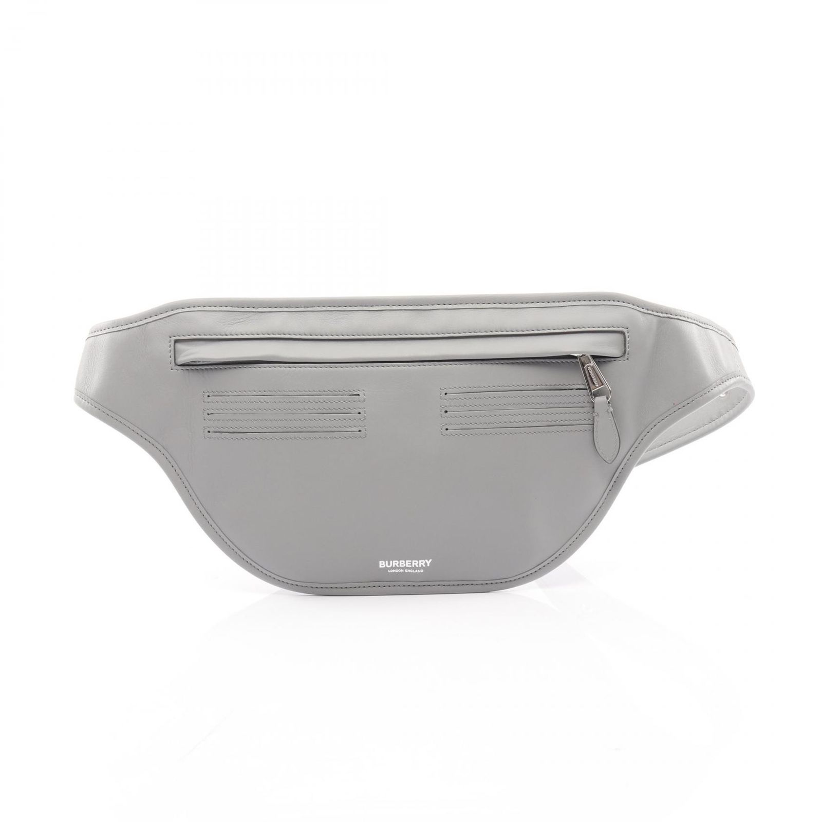 バーバリー ウエストバッグ ボディバッグ 8028362 グレー レザー ブランメル バムバッグ メンズ A