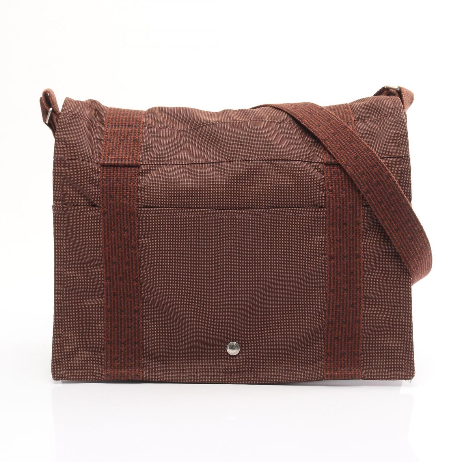 エルメス HERMES ショルダーバッグ エールライン バサスMM ブラウン キャンバス エールラインバサスMM ユニセックス A