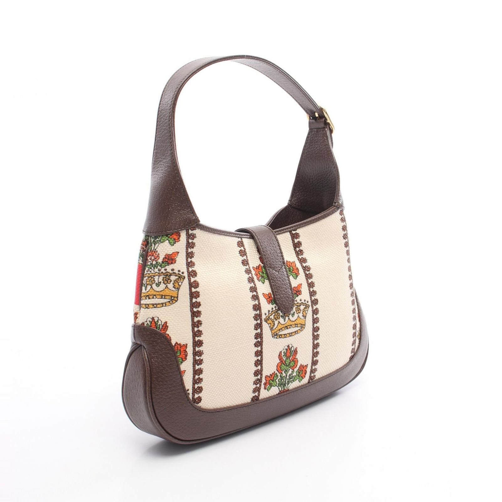 グッチ GUCCI ショルダーバッグ ジャッキー 1961 MUSIC IS MINE 636706 ダークブラウン マルチ キャンバス レザー ジャッキー1961 レディース