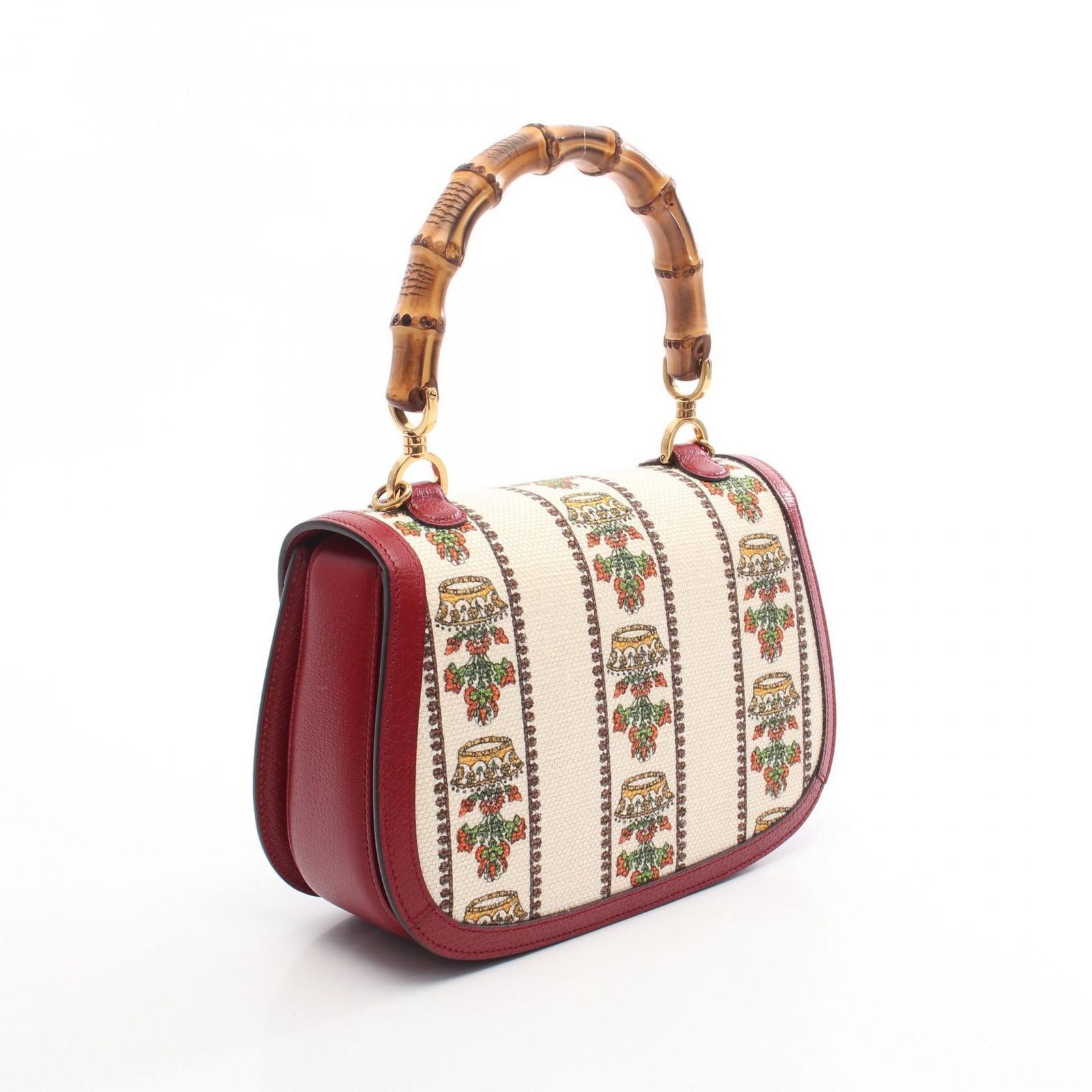 グッチ GUCCI ハンドバッグ MUSIC IS MINE バンブー 679632 レッド マルチ キャンバス レザー 2 wayハンドバッグ レディース A