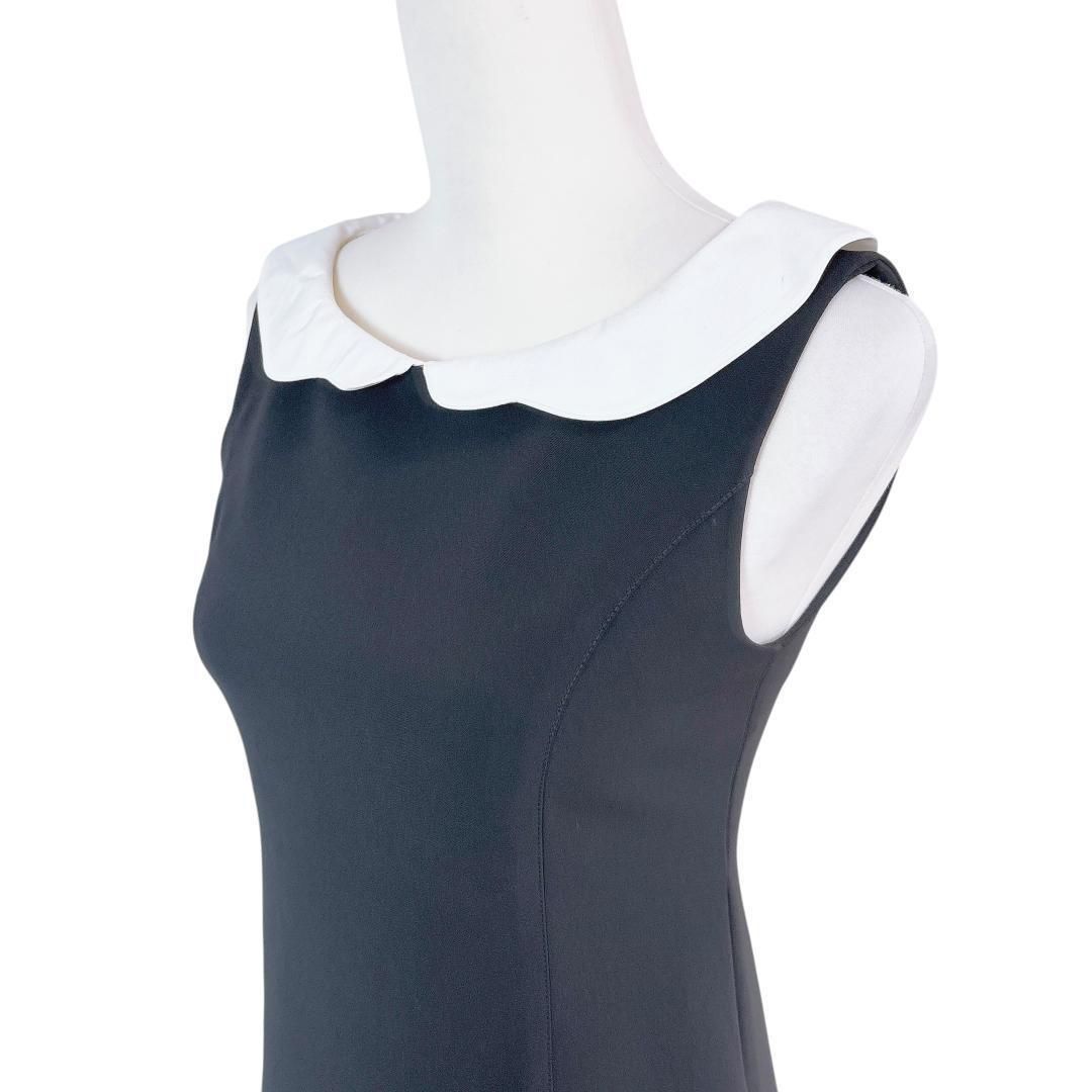 美品】FOXEY NEW YORK ノースリーブワンピース 白襟 38 無地 - メルカリ