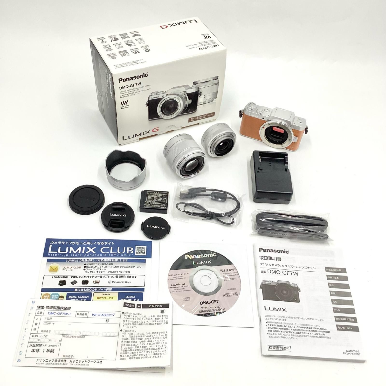 美品 LUMIX DMC-GF7W ダブルズームレンズキット 返品保証 全額返金保証】【最速発送】Panasonic デジタル一眼 LUMIX DMC-GF7W