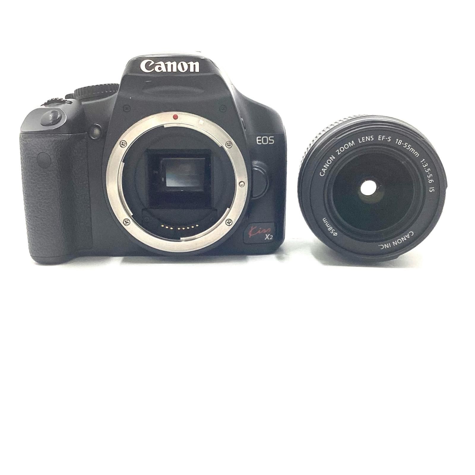 全額返金保証 最速発送 Canon デジタル一眼 EOS Kiss X2 レンズキット ブラック 動作 済