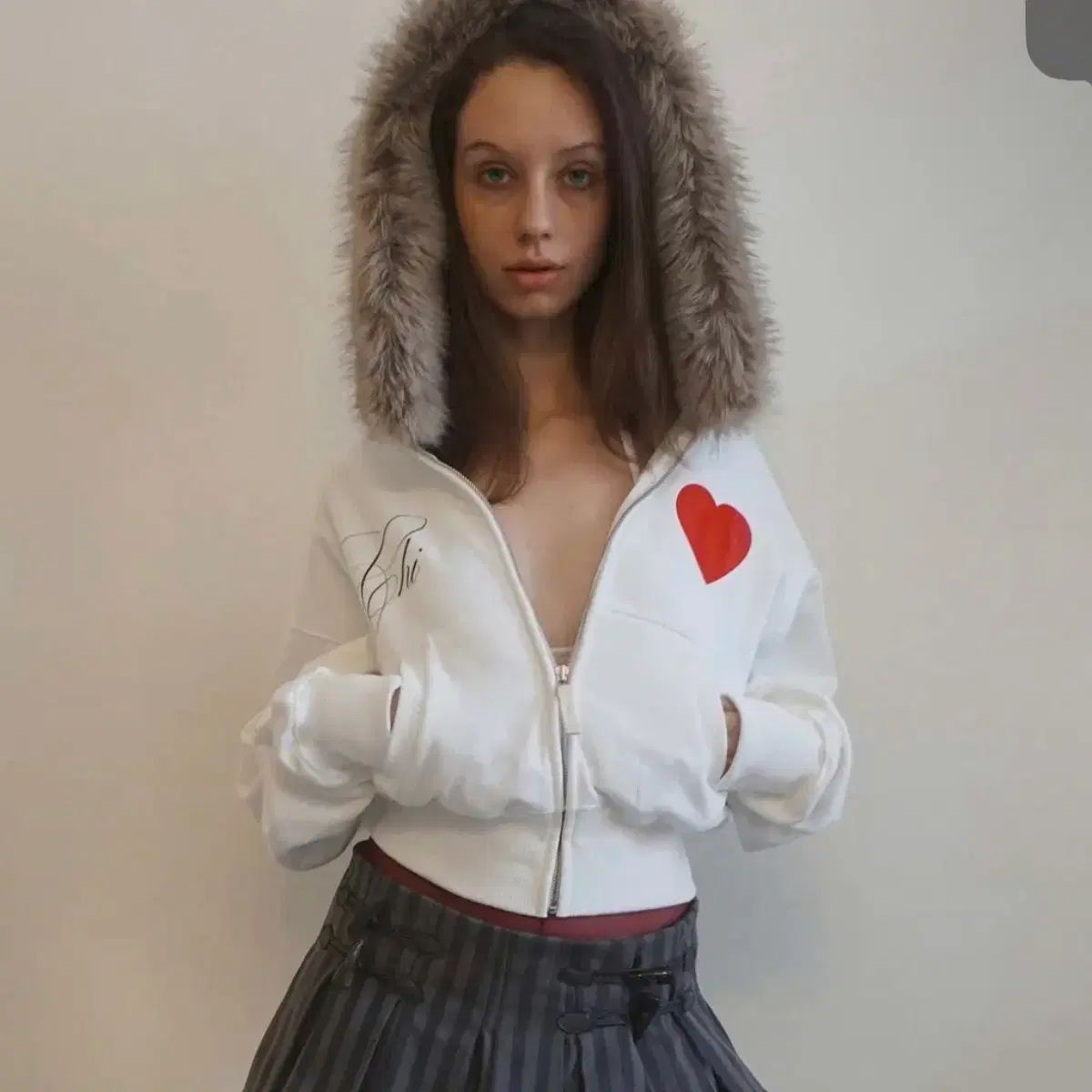 SCULPTOR ファー ジップアップ M