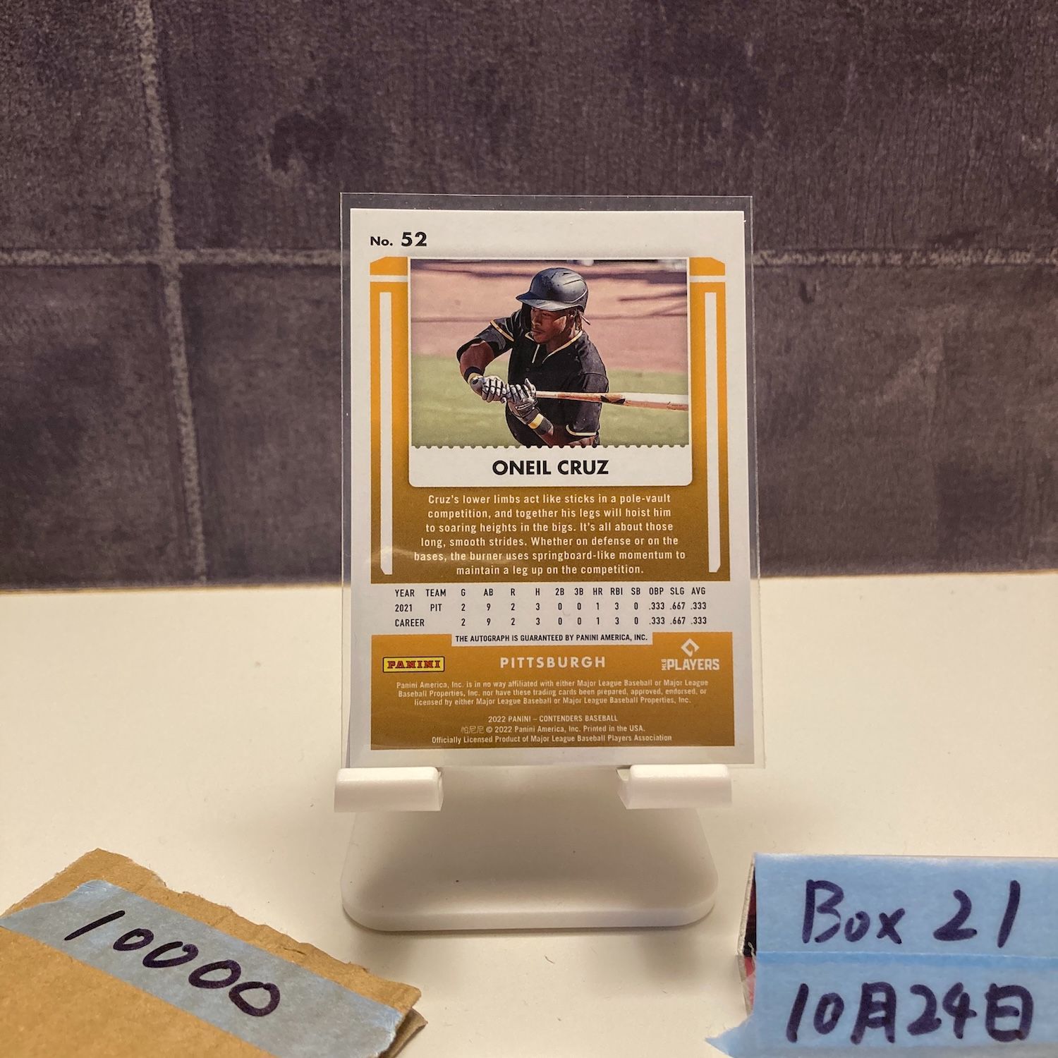 2025 Panini Contenders Oneil Cruz 18 直筆サインカード PITTSBURGH PIRATES Playoff Ticket RC ルーキー Rookie カード