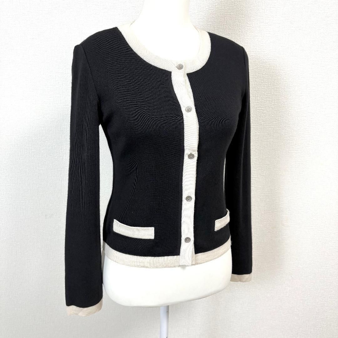 極美品☆FOXEY カーディガン&トップス アンサンブル 35335 サイズ38 美品】 FOXEY アンサンブルカーディガンセット 絹 カシミヤ混 38