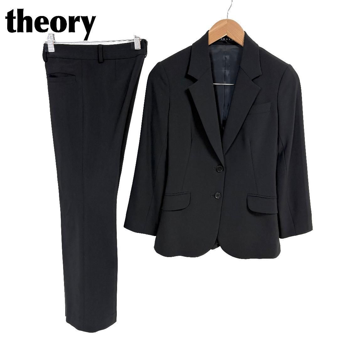 【美品】Theory ストレッチパンツ/ジャケット セットアップ 黒 美品】 theory ストレッチパンツスーツセットアップ 上0下XO 黒 - メルカリ