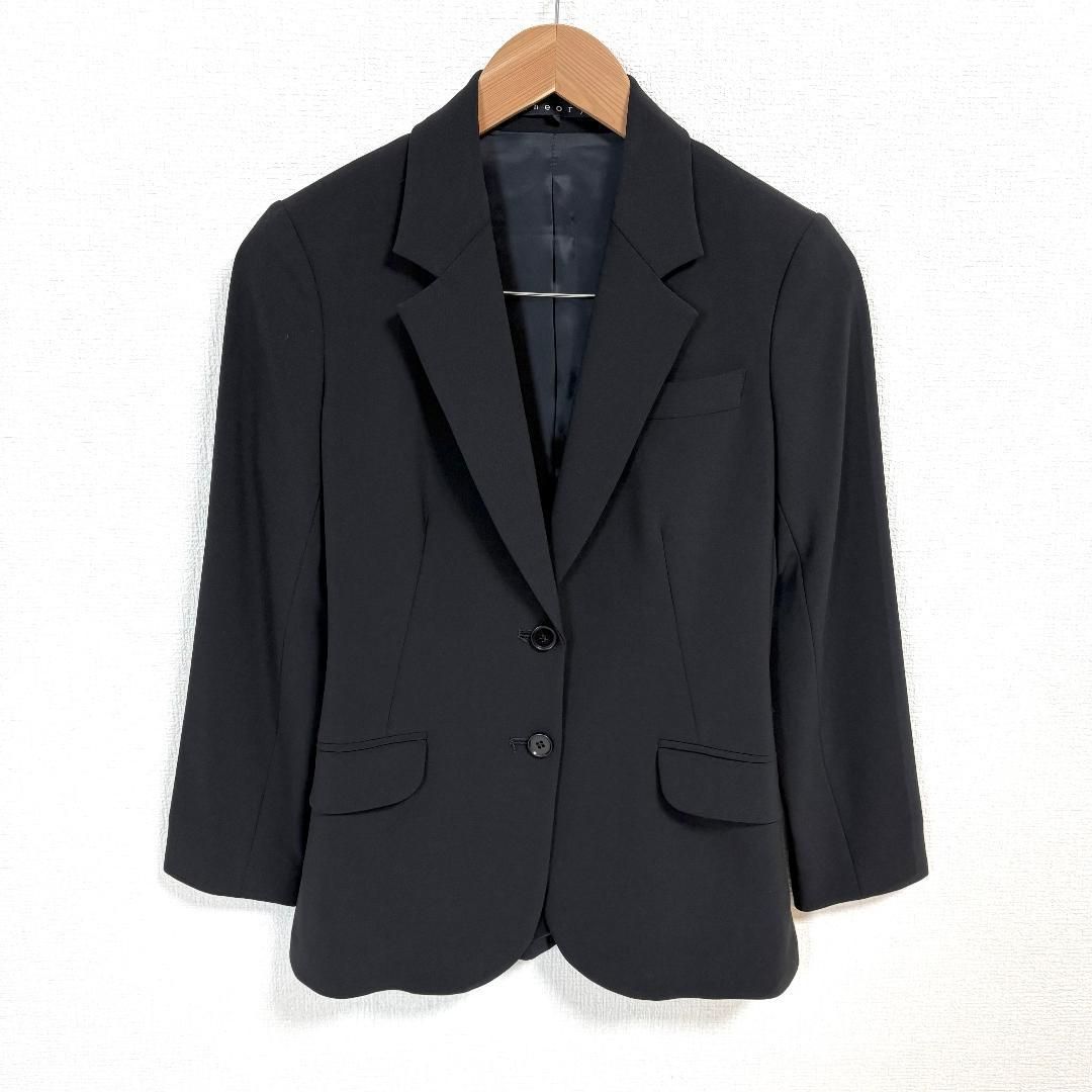 美品】 theory ストレッチパンツスーツセットアップ 上0下XO 黒 - メルカリ