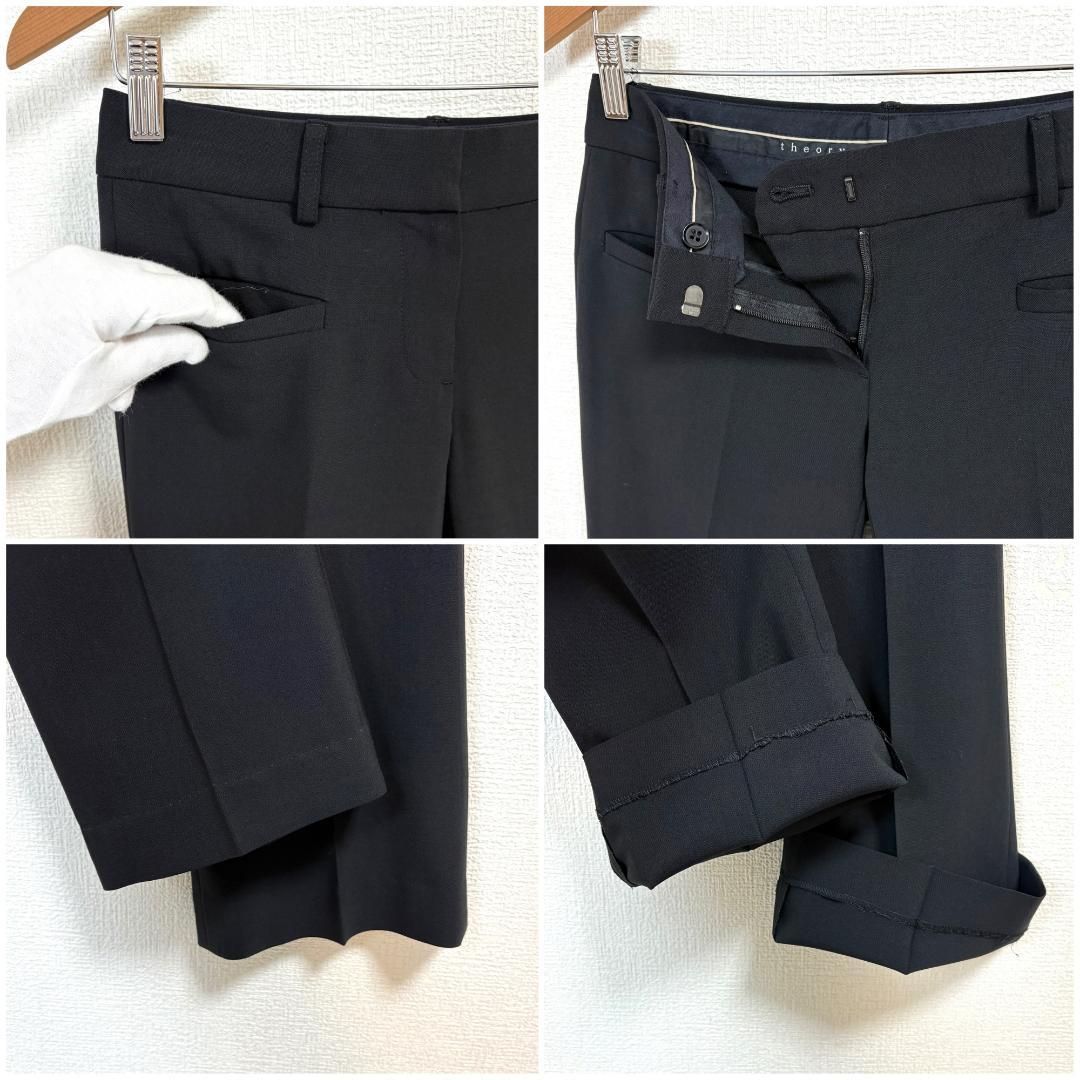 美品】 theory ストレッチパンツスーツセットアップ 上0下XO 黒 - メルカリ