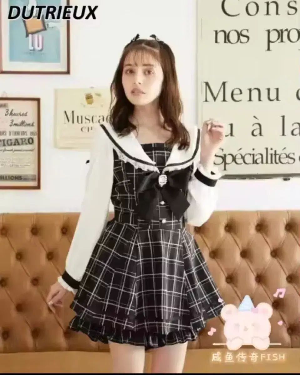 リズリサ チェック セーラー セットアップ 長袖 地雷系 量産型 シークレットハニー ディアマイラブ