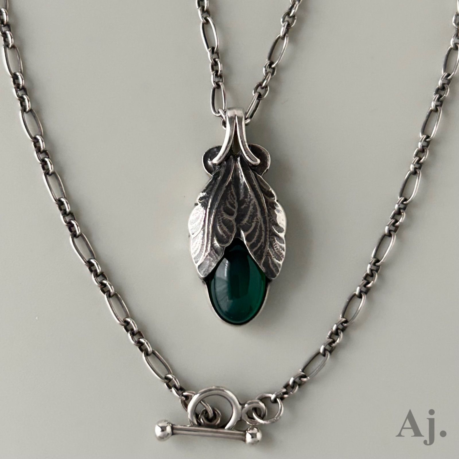 ジョージジェンセン ヘリテージ ネックレス グリーンアゲート シルバー 925 ジョージジェンセン ヘリテージ ネックレス グリーンアゲート シルバー