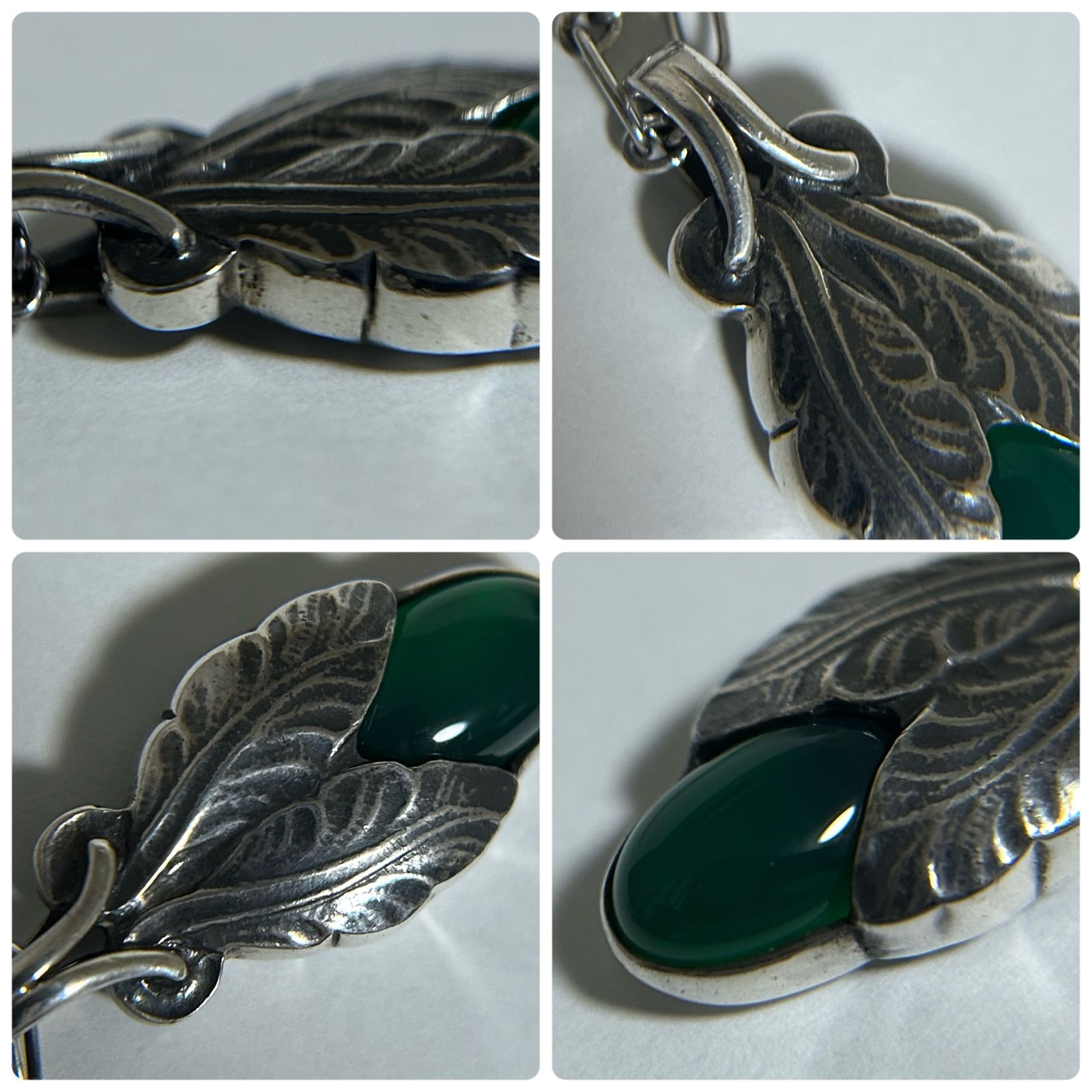 ジョージジェンセン ヘリテージ ネックレス グリーンアゲート シルバー 925 ジョージジェンセン ヘリテージ ネックレス グリーンアゲート シルバー