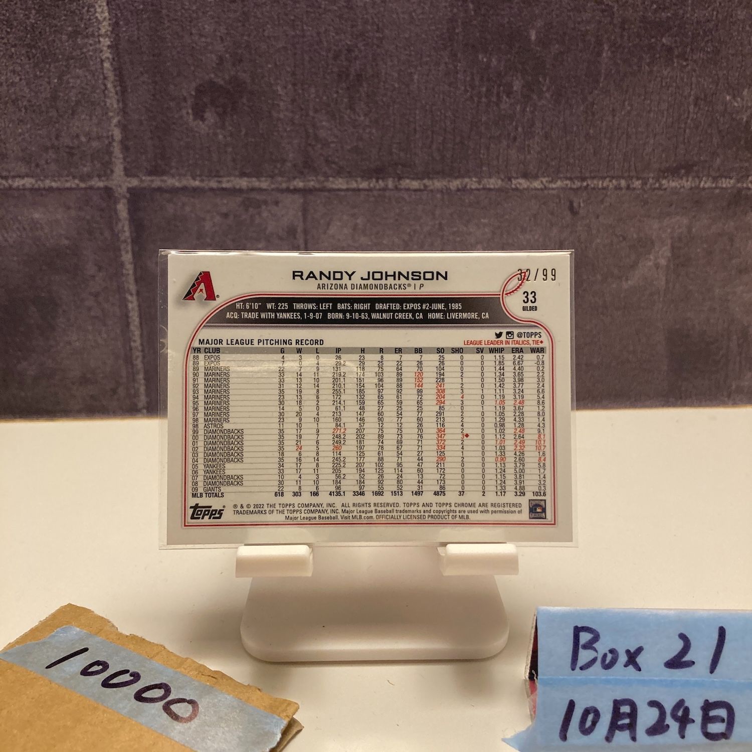 2025 Topps Chrome Randy Johnson 32 99 ARIZONA DIAMONDBACKS G Parallel カード