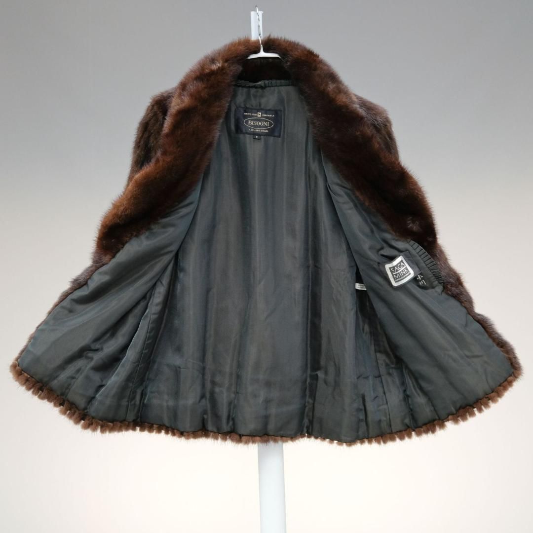 美品】SAGA MINK BISOGNI ミンク ファーコート サガミンク 毛皮 ミドル
