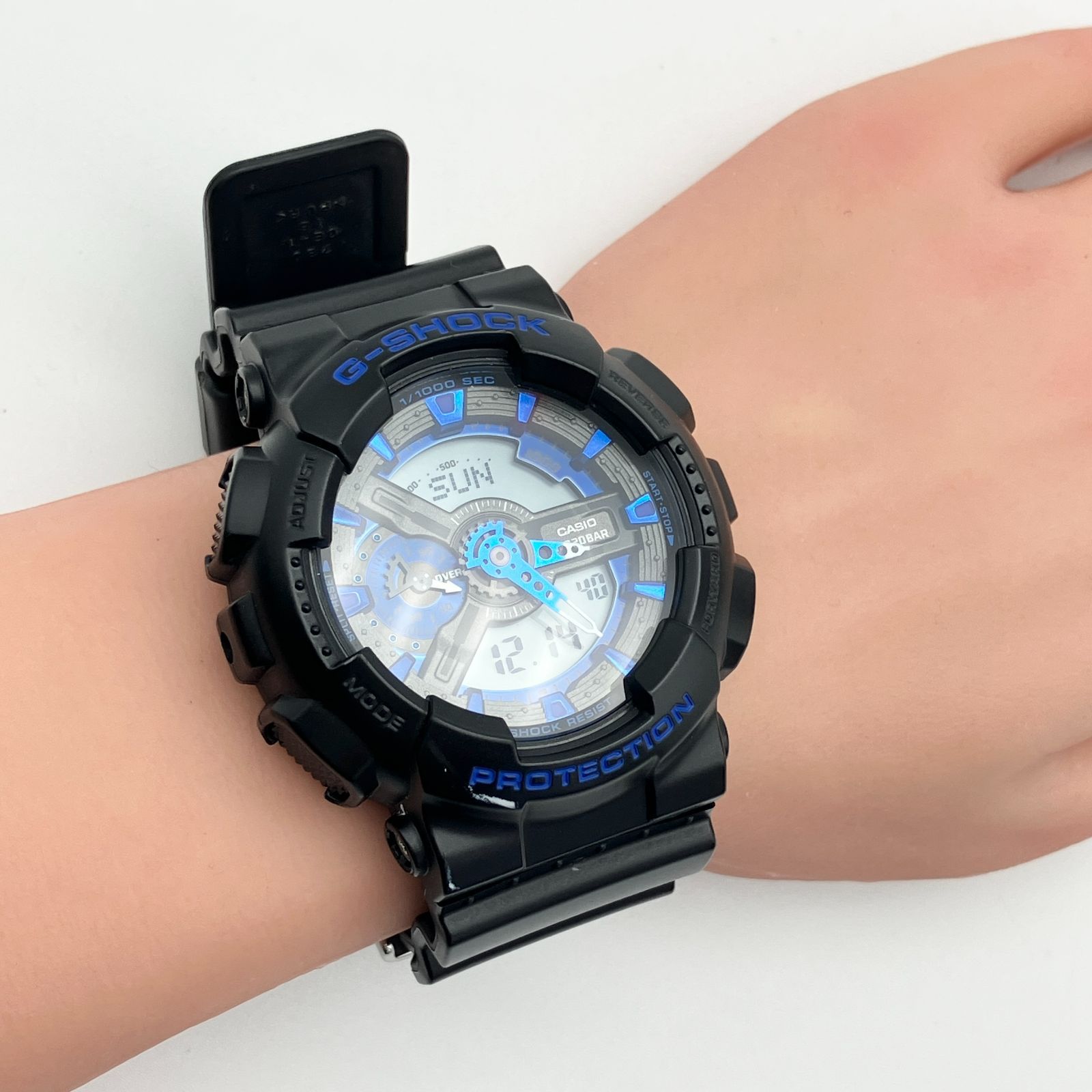 カシオ G-SHOCK GA-110 CB アナデジ 腕時計 ブラック×ブルー メンズ クォーツ 20気圧防水 ジーショック ビッグフェイス ウォッチ