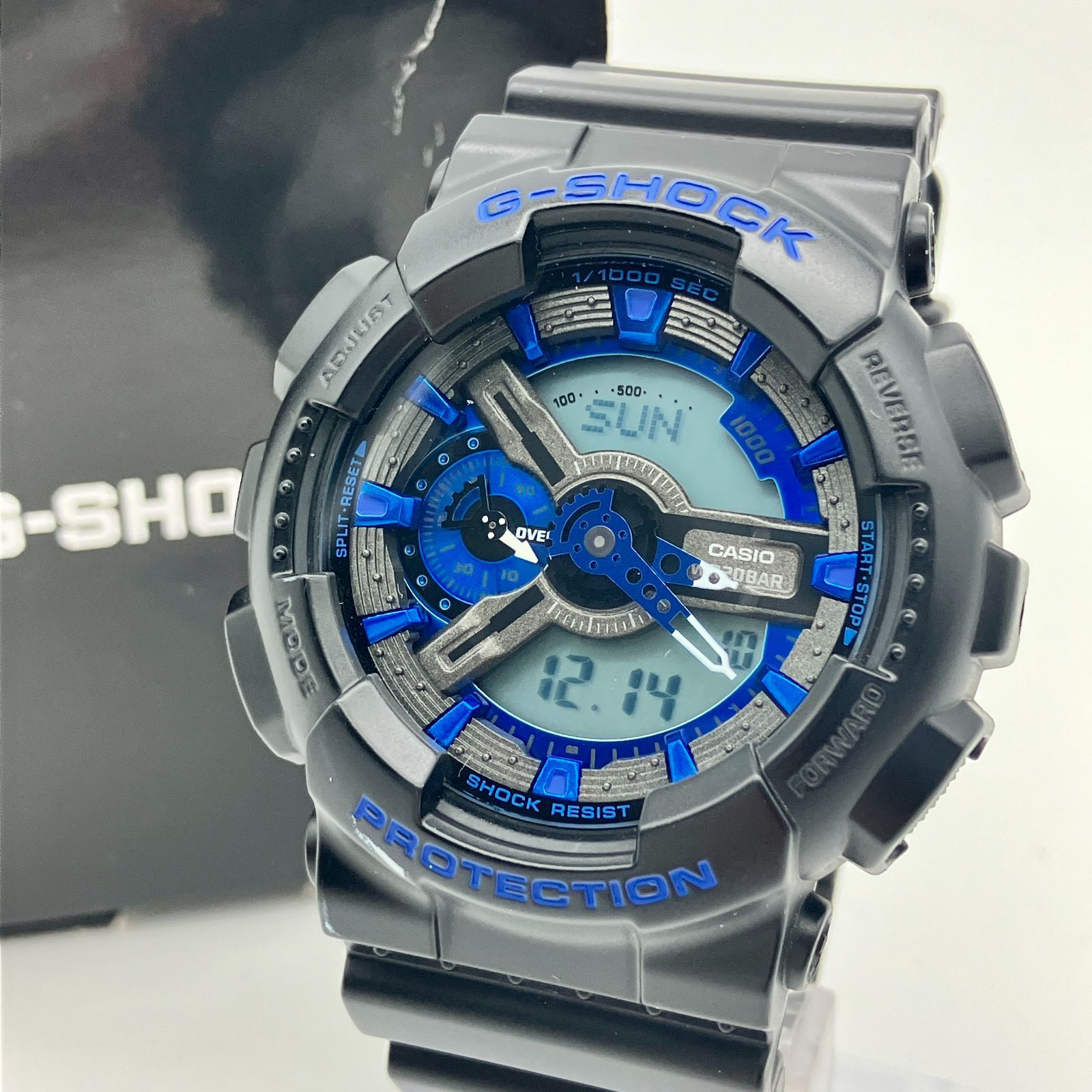 カシオ G SHOCK GA 110 CB アナデジ 腕時計 ブラック ブルー メンズ クォーツ 20気圧防水 ジーショック ビッグフェイス ウォッチ