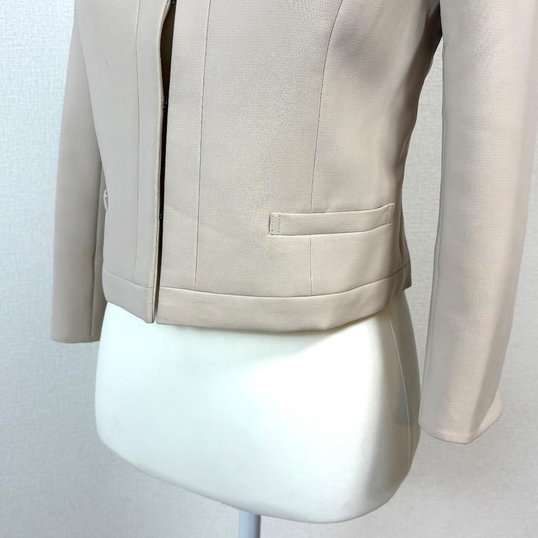  TOCCA ノー ジャケット フック 0 ベージュ 無地 ノーカラージャケット ジャケット アウター