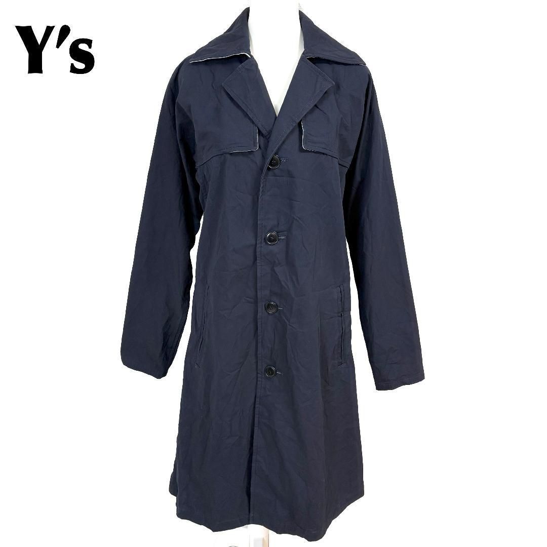 Y's ヨウジヤマモト シワ加工トレンチコート コットン 2 ネイビー 無地