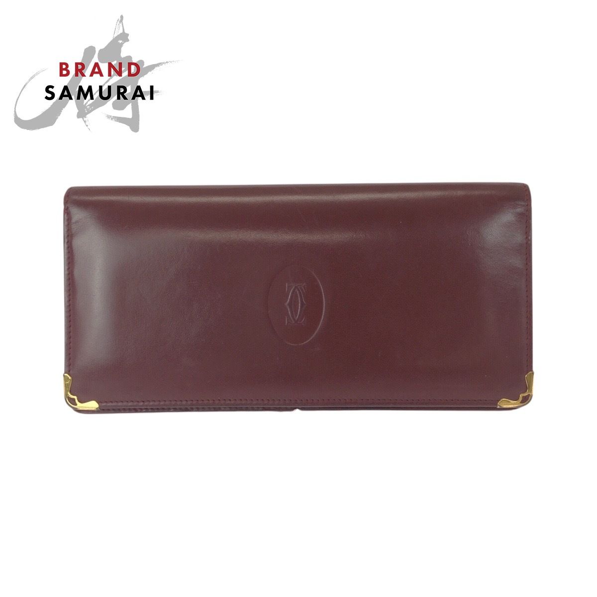 CARTIER カルティエ ヴィンテージ マストライン ワインレッド ゴールド金具 レザー 長財布 ロングウォレット レディース 504295