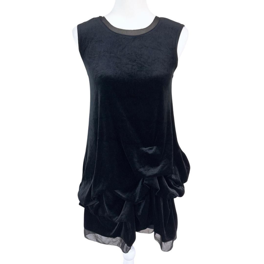 美品】ベロア ノワール フォクシー ノースリーブワンピース ベロア 38