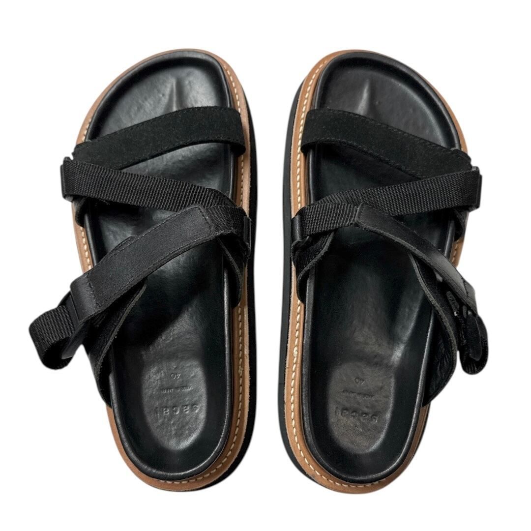 靴 sacai Black Belted Sandals 37 sacai（サカイ）サンダル 黒 サイズ:EU37(23.5cm位) レディース