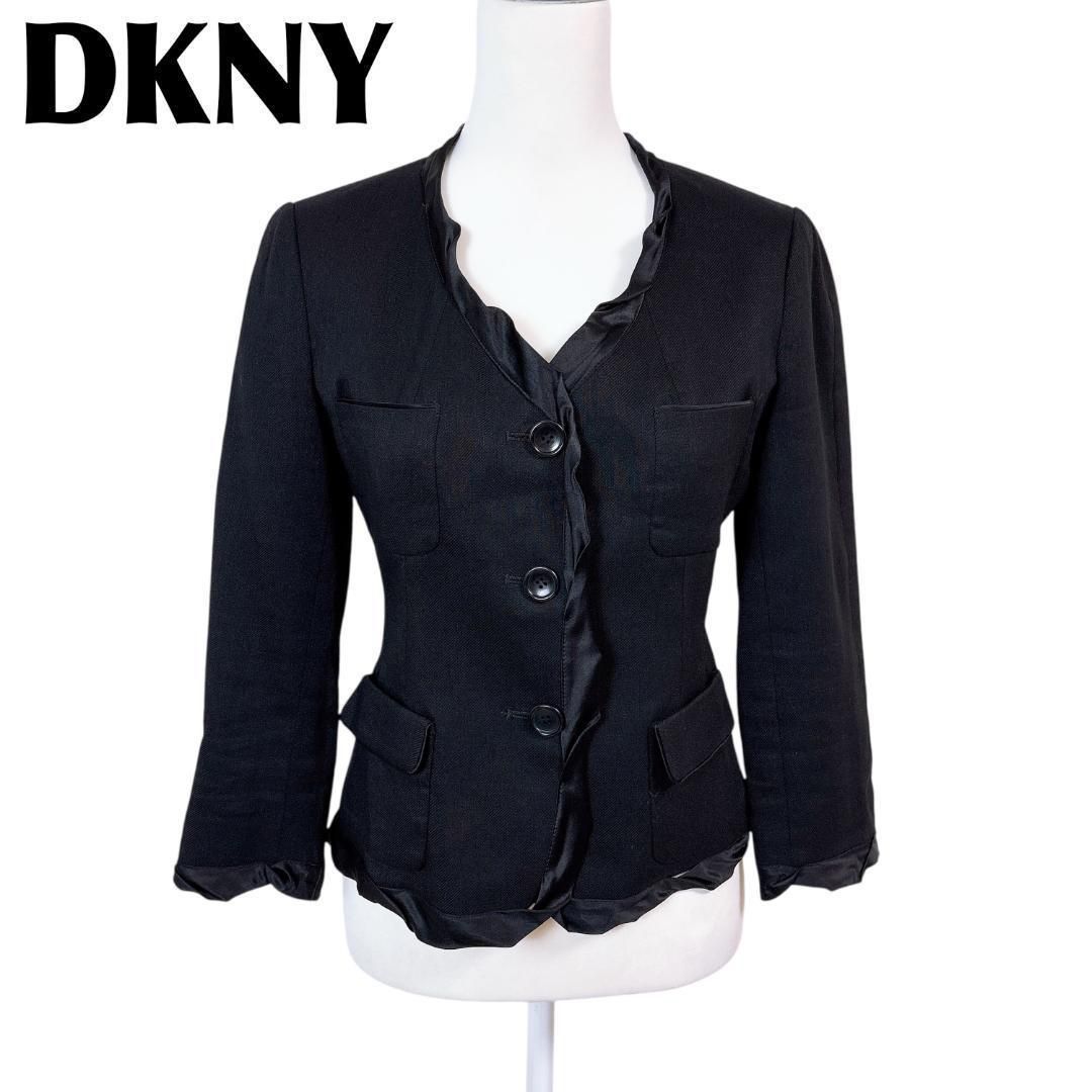 DKNY シルク リネン混 春夏ノー ジャケット 2