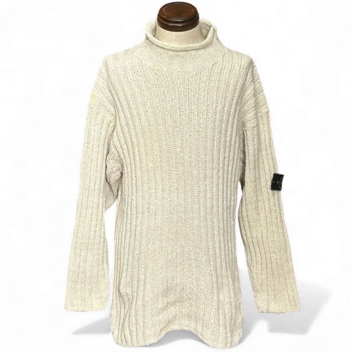 stone  90s グリーンエッジ ニット ロンT オーバーサイズ マッシモオスティ期!!】STONE ISLAND 90s 96AW Green Edge ストーン