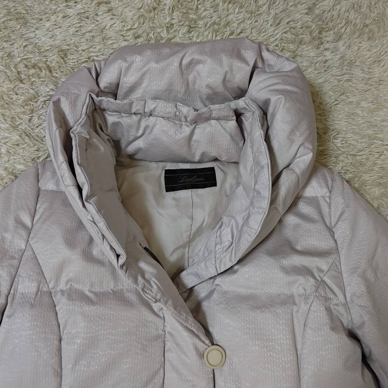 美品 Leilian レリアン ダウンコート ロングコート Aライン ベージュ 