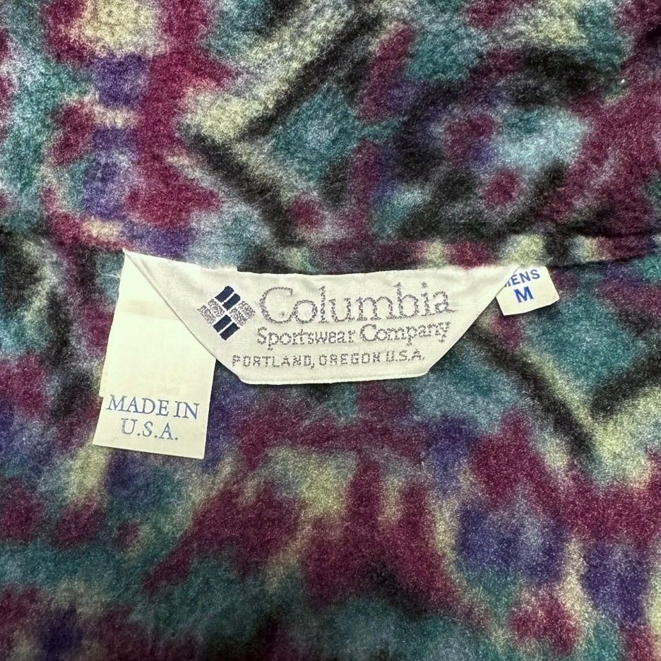 OLD Columbia 80s コロンビア 米国製 USA製 総柄 アート柄 フルジップ 