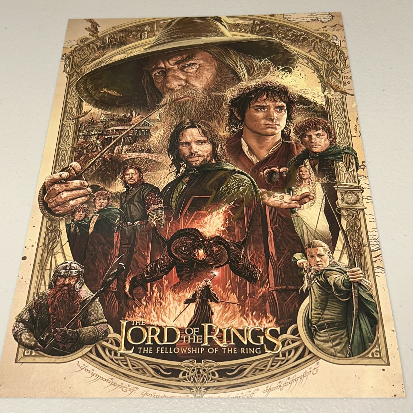 イライジャ・ウッド 直筆サイン「ロード・オブ・ザ・リング」スチール