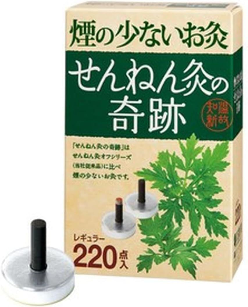 2箱セット煙の少ないお灸 せんねん灸の奇跡 レギュラー 220点入×2箱 計440点