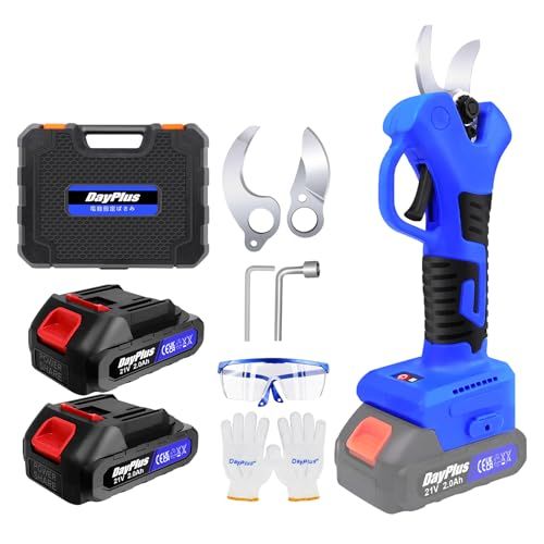 電動剪定鋏 充電式 電動バサミ コードレス 切断直径30mm 21V|マキタ18V互換 バッテリー2個付き 盆栽 庭木|枝切り|果樹|園芸用 収納ケース 予備刃 日本語取扱説明書付き