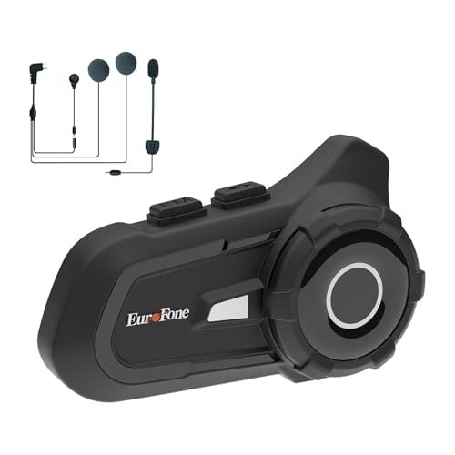 EuroFone バイク インカム S 2 ヘルメット イヤホン バイク用 スピーカー Bluetooth 5.1 2台手机同時接続 自動通話応答 2人同時通話 通信距離 800 M 通信自動復帰 IP 67防水防塵 CVC ノイズ低減技術 HIF