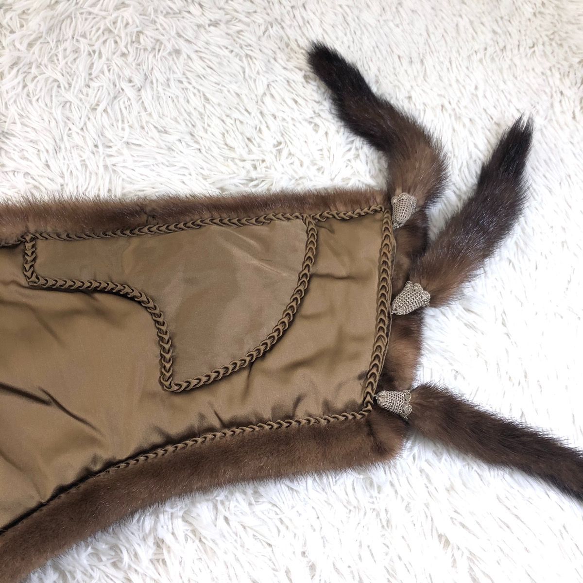 デミバフミンク 大判ショール ミンクファー リアルファー 本毛皮